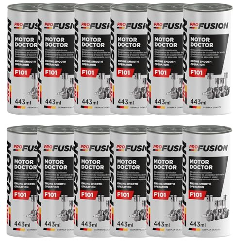 ProFusion Aditivo de Aceite para Motores Gasolina y Diésel Pack de 12 - Motor Doctor - Estabiliza la Viscosidad del Aceite y Reduce su Consumo - Limpia Motores con Desgaste Medio y Fuerte - 443 ml