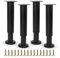 Pied De Lit De Sommier Réglable En Métal - Liaison Pour Meubles, Très Résistant - Convient Pour Lattes, Armoire, Canapé - 18-32Cm Noir - Lot De 4