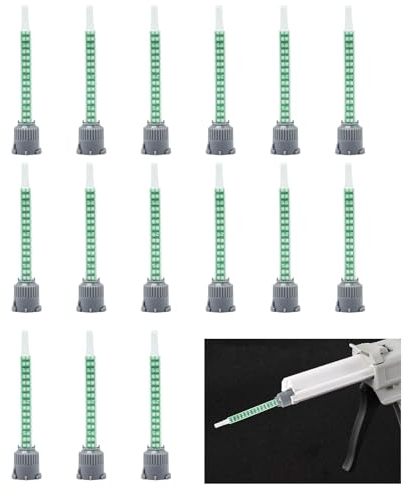 JDCMEI 15 Stück Statikmischer, Mischdüsen Grün Kunststoffkleber Mischrohr Kunststoffkleber Mischerspitzen AB Klebstoff Mischrohr Mischertülle Mixtülle 1:1/2:1 Mischertülle für Rohrstrom