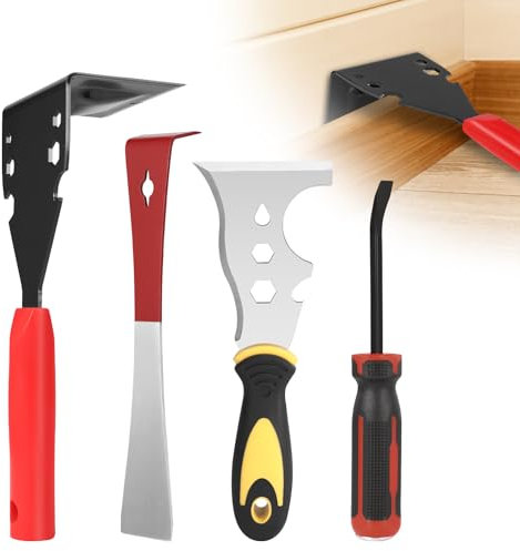 Trim Removal Tools Set,Trim Puller Tool for Baseboard,Painters Tool with Pry Bar Set,Flooring Tools Set,Tile Remover Tools Set for Baseboard,Molding,Commercial Work,Flooring Removal