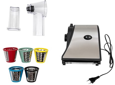 SABUIDDS Affettaverdure elettrico per verdure da cucina, 5 inserti, grattugia per frutta e verdura, utensili da cucina, strumento elettrico per carota, cetriolo, zucca, patate