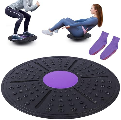 WILLONG Balance Board,Wackelbrett Ø 36cm,Gleichgewichtstrainer für Erwachsene & Kinder,Yoga- und Physiotherapie-Board,Geeignet zum Stärken der Stabilität und Ganzkörper-Training