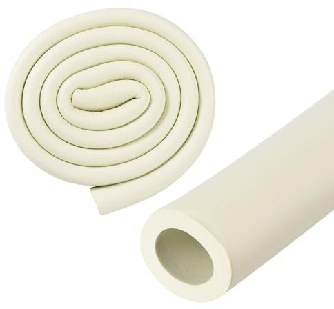 M METERXITY Tubo di Isolamento in Schiuma Tubi, 18mm ID 30mm OD 1m Lunghezza, Tubo Schiuma Flessibile Morbido Isolamento per Supporto Maniglia/Supporto Chitarra/Portapacchi Tetto [Bianco]