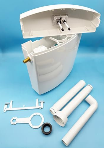 Cisterna Mural Completa de Inodoro | Cisterna Plastica (Peso Reducido) Mecanismos Incluidos | Incluye todo lo necesario para ser Instalada | Regulable en Altura y Compatible muchas Marcas de Inodoro