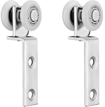 Bamyli 2 Stück 20mm Laufrolle Rolle Vorhangrolle, für Laufschiene mit Rollen, Laufrollen für Schiebetüren, Stumm Seitlich Hängendes Rad mit Lager, für Laufschienen Schiebetür Winkelbefestigung