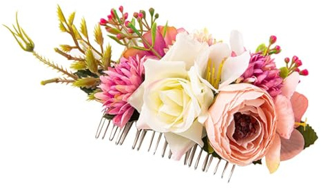 Peigne À Cheveux Des Fleurs, Peignes À Cheveux En Métal Avec Fleurs Artificielles, Bijoux De Cheveux Pour Femmes, Filles, Mariées, Demoiselles D'honneur