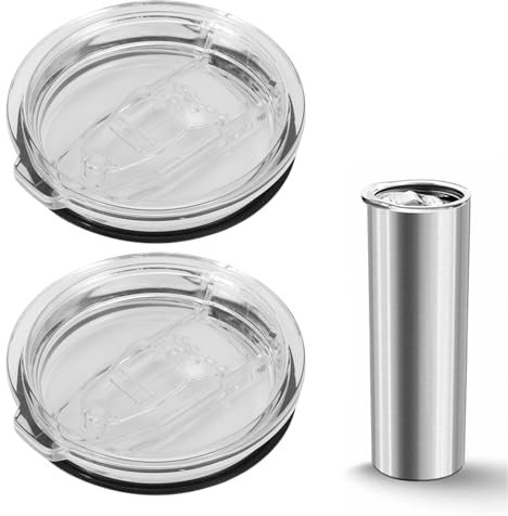 2Pcs 20 Oz Mug Lid - Spill Proof Splash Sliding Covers - Silicone Tumbler Lid Replacement - Straw Friendly - Fits Travel Mugs and Tumblers