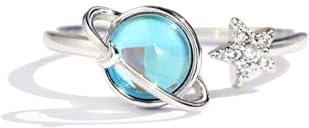 XRWilma XR Fidget Spinner Rings for Anxiety, Adjustable Open Anti Anxiety Rings, Gold Plated Cubic Zirconia Stress Relief Ring for Women Men, Dainty Fidget Jewelry Gift (Silver, Zircon)