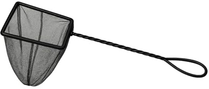 Épuisette Fine Maille - Filet 10 cm Maille Fine Ultra-Douce – Manche 25 cm – Idéale pour Poissons Fragiles et Crevettes – Nylon Résistant (Noir)