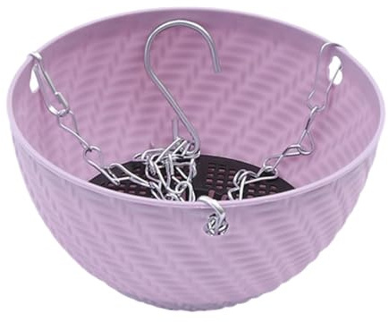 perfk Jardinière Suspendue Pot de Fleurs Panier pour Plantes et Corbeille Décorative avec Chaîne Amovible et Réservoir d'eau Adaptée pour Le Balcon Le, Violet