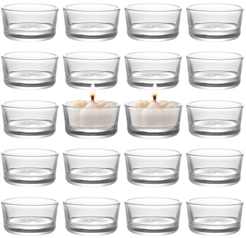 Portavelas De Cristal con 4 Patas 20 Unidades Estable para Decoración Hogar