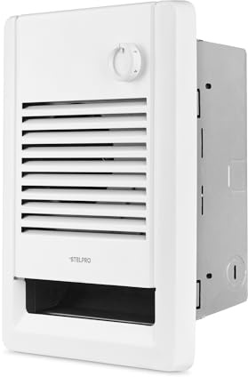 Stelpro Sonoma Wall Fan Heater – 1500W / 120V – 12 3/8″ H × 9 1/16″ W – Refined Compact Design – Silent Comfort, Quick Heat – Built-In Double-Pole (2P) Thermostat – White (ASO1501T2W)