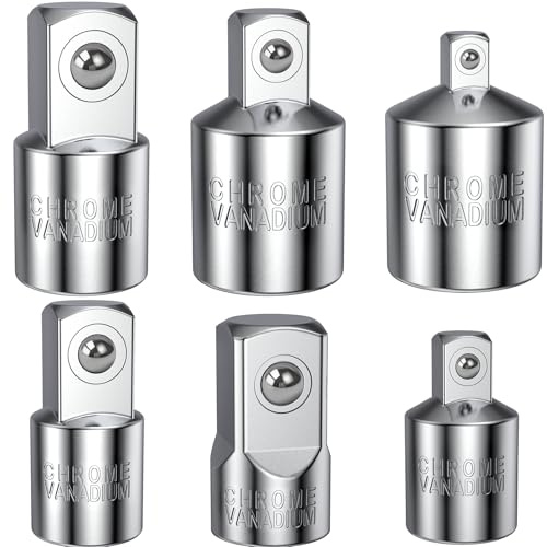 YOOPIN Set di 6 adattatori per chiavi a bussola, 1/2-1/4-3/8, adattatore a cricchetto per chiavi dinamometriche, cricchetto