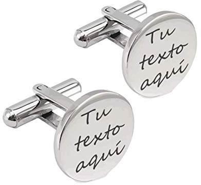 Gemelos Texto Personalizado Acero Grabado Regalo Boda Novio Padrino