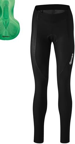 Gonso Unisex Sitivo Tight Bike Short Women, Black / Bright Green, 38 EU