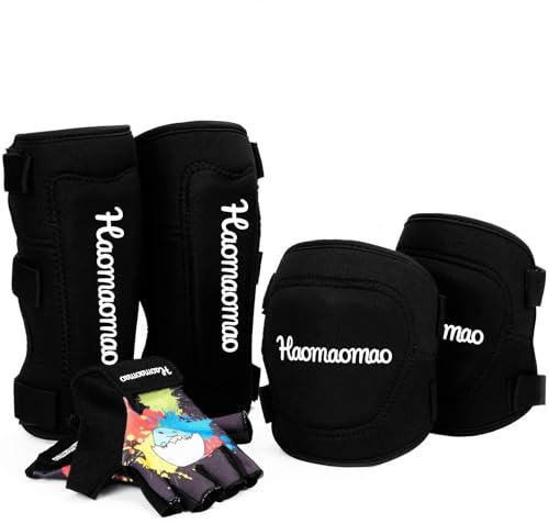 Kids/Youth Knee Pad Elbow Pads with Bike Gloves, Toddler Safety Protective Gear Set for Roller Skates Cycling BMX Bike Skateboard Inline Skatings Scooter Riding Sports
