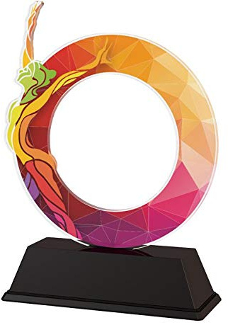 Trophy Monster Modern Gymnastics Award Free Engraved Plate | Bulk Trophies Deal | for Clubs & Leagues | Made from Printed Acrylic (5 sizes) (100mm)