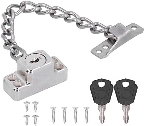 Alvinlite Cadena para Puerta con Cerrojo Cerradura de Cadena Puerta Llave Cadena de Seguridad para Puertas Reforzada Aleación de Aluminio Bloqueo de Límite Accesorios para Puertas y Ventanas Cadena
