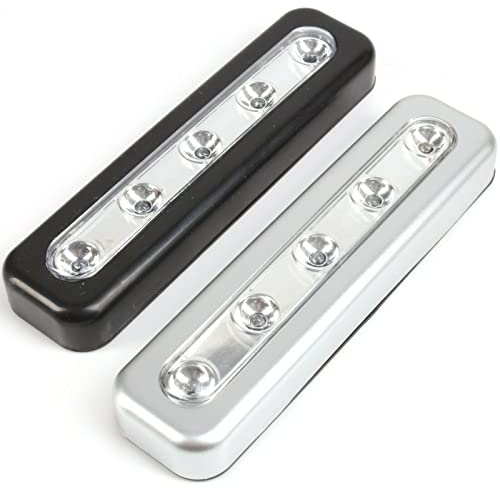 JKG Barra de luz LED de empuje – Luz LED autoadhesiva | Luz nocturna a pilas | Superbrillante | Batería adhesiva para interiores y exteriores | Pared del hogar, jardín, armarios, contador táctil