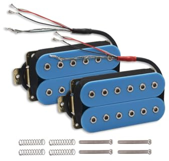 ROZILO Neck+Bridge Pickup Set Double Coil Humbucker Pickups for Electric Guitar Pickup-Blue