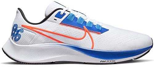 NIKE Air Zoom Pegasus 38 BRS Blue Ribbon Sports Men's Road Running Trainers Sneakers Shoes DQ8575 (White/Game Royal/University Blue/Rush Orange 100) UK11 (EU46)