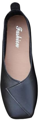 Women's Flats Shoes UK Sale Clearance, Square Toe Slip on Office Shoes Ballet Dressy Work Flats Formal Casual Pumps Ladies Fashion Loafers Comfort Shoes with Arch Support Driving Shoe