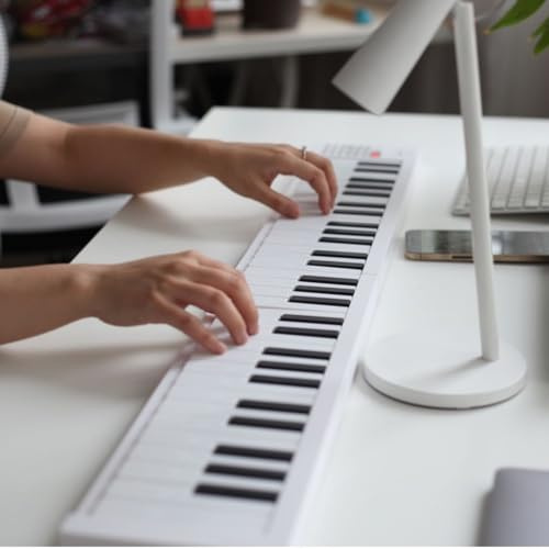 Vikbart Piano med 61 Tangenter, Bärbar Elektrisk Klaviatur med Tangenter i Full Storlek, Inspelning, Uppspelning, för Nybörjare, Studenter, Proffs