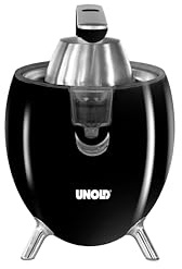 UNOLD 78135 Zitruspresse Power Juicy, für große und kleine Zitrusfrüchte, 1100W Motor für perfekte Saft-Ausbeute, mit Saftstopp-Auslauf, komplett zerlegbar und spülmaschinengeeignet (Schwarz)