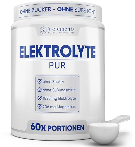 Elektrolyte PUR • 420g (60 Portionen) • Ohne Zucker & Süßungsmittel • KETO • Für Sport und gegen Kater • Ohne Zusätze und Aromen • isotonisches Elektrolytgetränk • inkl. Messlöffel