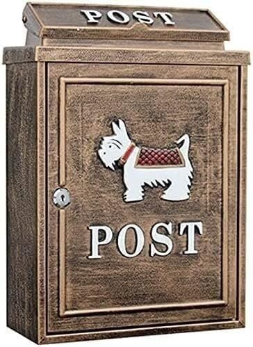NSTVVEE Cassetta Postale da Parete Rurale Europea, Cassetta Postale da Esterno Impermeabile con Chiave e Serratura, Cassetta per la Consegna di pacchi di giornali (N)