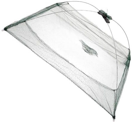ERINGOGO Rete da Pesca Pieghevole Aperta in Nylon 59x59 Cm Grande Capacità per Gamberetti e Granchi, Trappola Portatile Riutilizzabile per Attività di Pesca All’aperto