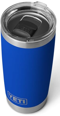 YETI Rambler 591 ml (20 oz) tumbler med avtagbart MagSlider-lock, termokopp i rostfritt stål, vakuumisolerad – kungsblå