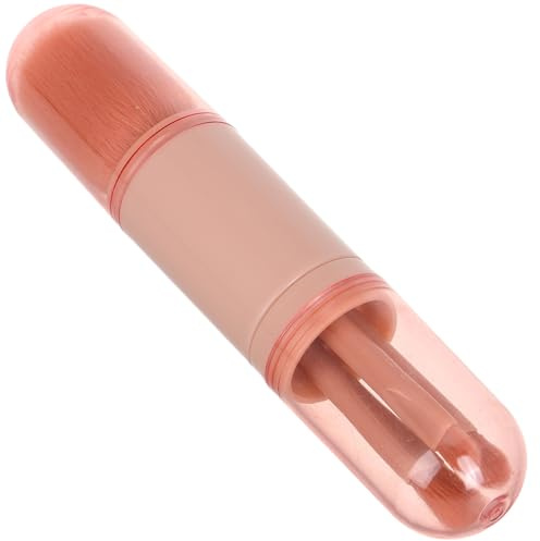 PACKOVE Set de Brochas de Maquillaje para Mujer Portátil Funda Protectora Incluye Pincel para Polvos Rubor Sombras de Ojos y Iluminador Color Rosa Adecuado para Viaje y Uso Diario