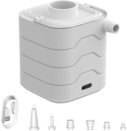 Jukeoiu Pompe à Air Électrique Portable pour Matelas Gonflable | 6 Pompe Gonfleur et Dégonfleur Compact,Pompes À Air pour Lits Gonflables - pour Matelas de Camping Bateaux Bouées de Piscine Canapé