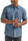 Wrangler Authentics Men's Short Sleeve Classic Woven Shirt Button, Dark Chambray, XL