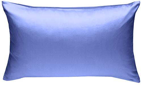 Bettwaesche-mit-Stil Mako-Satin Baumwollsatin Bettwäsche Uni einfarbig zum Kombinieren (Kissenbezug 40 cm x 60 cm, Hellblau)
