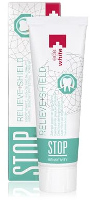 edel+white STOP Sensitive Zahngel 75ml I Effektive Zahnreinigung gegen Karies I Zahncreme ohne Parabene I Umfassender 12 Stunden Schutz für die Zähne