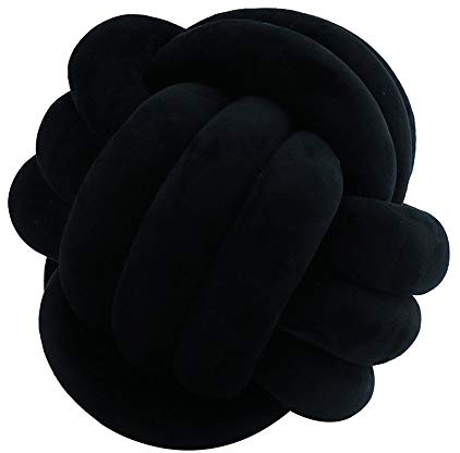 Nicole Knupfer Knot Kopfkissen Kissen Nordische Einfachheit Kreativität Geknotetes Kissen Baby Bett Zimmer Dekor Spielzeug Knotenkissen (Schwarz,27cm)