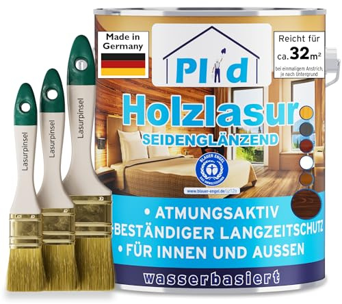 prinzcolor Premium träglasyr träskyddslasyr träskydd glasyrborste rosenträ 2,5 l – måleriset