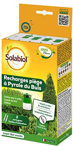 SOLABIOL Recharge Piège à Pyrale du buis - Etui 2 Seringues - Lutte Contre Les Papillons Mâles - Surveillance 6 Mois Pour 180m2 SORECBUISN