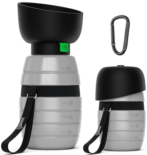 Pecute Borraccia Cane Portatile 500ml, Antigoccia con Ciotola