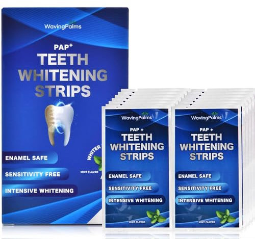 Lot de 28 bandes blanchissantes non sensibilisantes pour blanchiment des dents - Sans peroxyde - Pour 14 utilisations - Pour un blanchiment dentaire professionnel et sûr