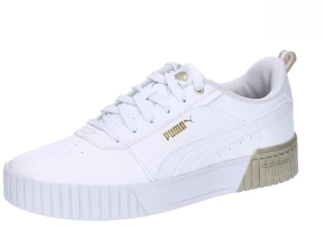 PUMA Carina 2.0 Metallic Dream, Sneaker Mujer, White Gold-Matte Gold, 39 EU