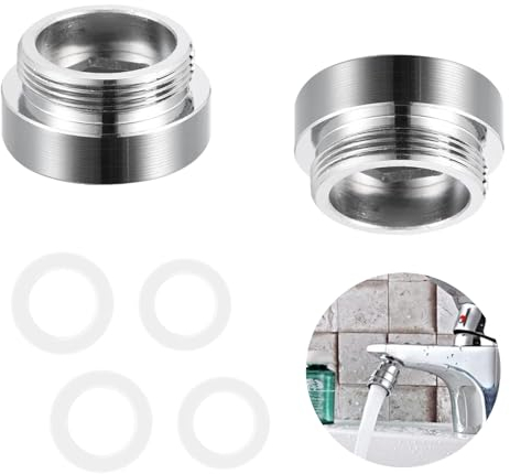 Adaptador de grifo M22, reducción de 2 unidades, adaptador de rosca para rosca exterior M22 a rosca interior M24, reductor con junta de silicona para grifo de lavabo
