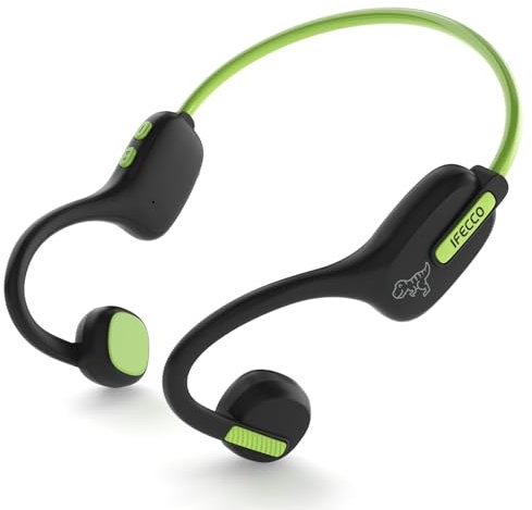 IFECCO Auriculares Open Ear para Niños con Micrófono, Aire Conducción Inalámbricos, IPX5 Impermeables para Viajes y Escuela