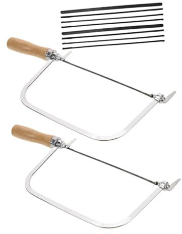 HOMSFOU 2 Ensembles mini scie à main scie à chantourner pour bijoutier scie à chantourner réglable Scie à main pour travaux manuels Scie à main pour bricolage outil d'arc scie à bois