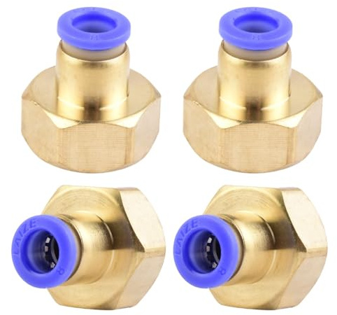 4 stycken 8 mm rör-ytterdiameter x 1/2 tum PT-inre gänga rak skruvning pneumatisk anslutning industriell kvalitet anslutningar inline-pneumatiska anslutningsbeslag pneumatiska adapter