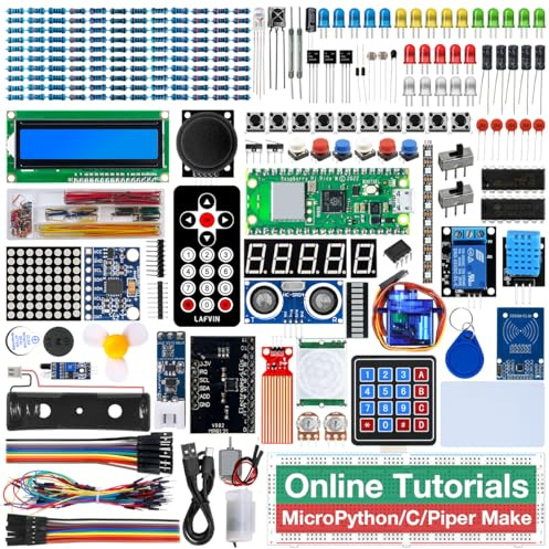 LAFVIN Ultimate Kit de démarrage pour Raspberry Pi Pico W, projets avec LCD1602, buzzer avec tutorail