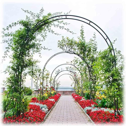 Arco de rosas de metal para interiores y exteriores, 120350 cm de ancho, perfecto para plantas trepadoras, enrejado decorativo para bodas y eventos (140 x 230 cm)