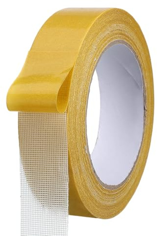 QUARKZMAN Nastro Biadesivo in Tessuto 20M x 30mm, Nastri Adesivi Tessuti Trasparenti per Tappeti con Rete in Fibre di Vetro per Vestiti Fai Da Te Artigianato Decorazione Parete DIY